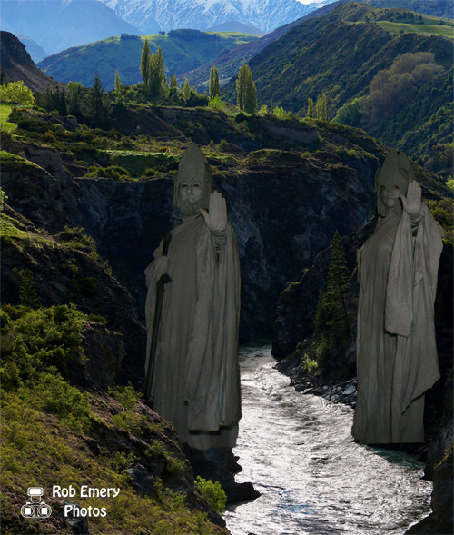 The Gates of Argonath (The Pillars Of Kings) on the River Anduin